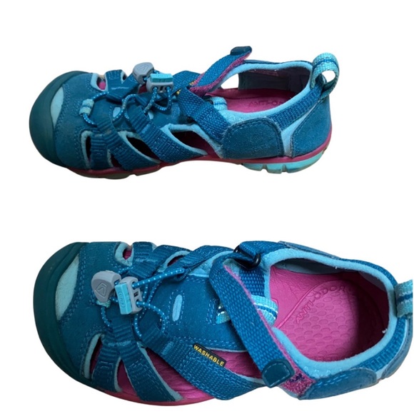 Little Kids Seacamp Size 12 Teal with Pink - Picture 2 of 5